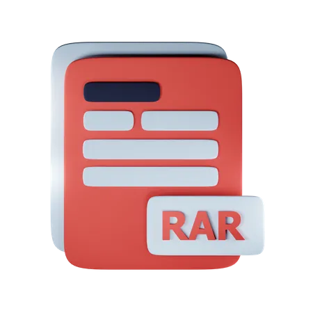 Rar file extension  3D Icon