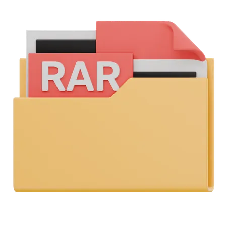 RAR ファイル フォルダー  3D Icon