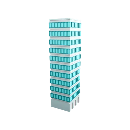 Icono De Edificio De Rascacielos De Renderizado 3 D Renderizado 3 D Icono De Edificio Muy Alto De Varias Plantas 3D Icon