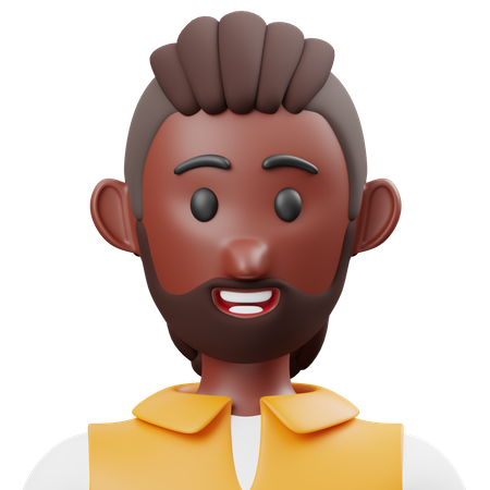 Hombre con rastas y barba  3D Icon