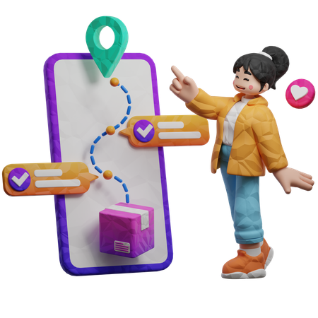 Rastreamento de pedidos  3D Icon