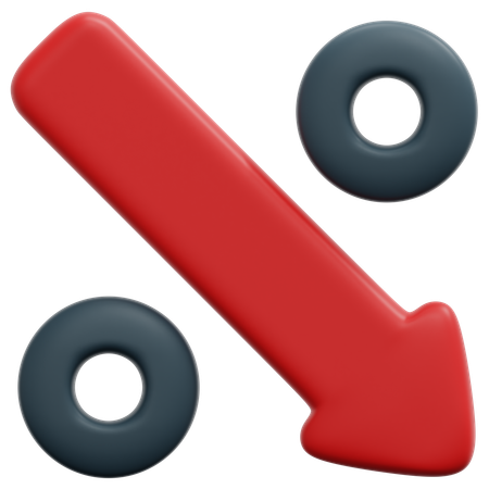 Rate drop  3D Icon