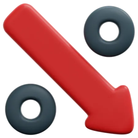 Rate drop  3D Icon