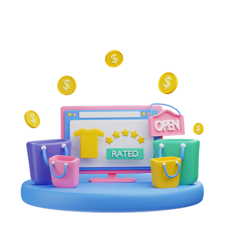 Rated shopping product  3D Icon
