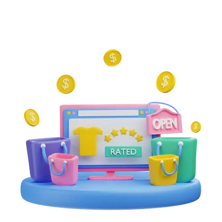 Rated shopping product  3D Illustration