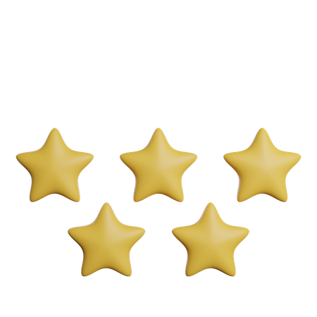Rating Five Stars 3D Icon