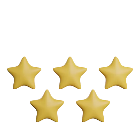 Five Stars Review 3D Icon