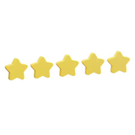 Rating Five Stars 3 D Illustration 3D Icon