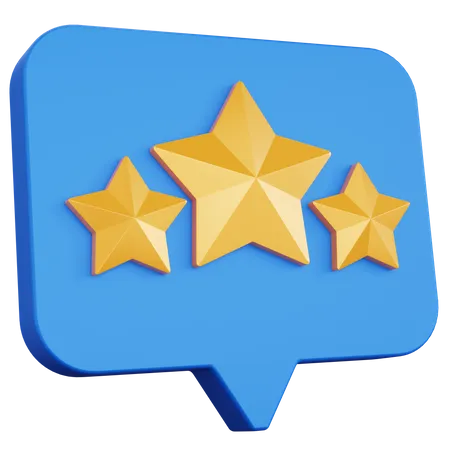 3 D Rendering Chat Blue With Three Star Isolated 3D Icon