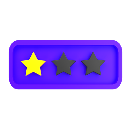 Rating One Star  3D Icon