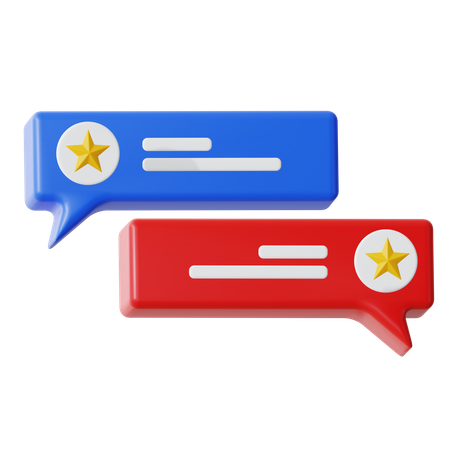 Rating Star Chat  3D Icon