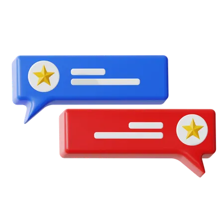 Rating Star Chat  3D Icon