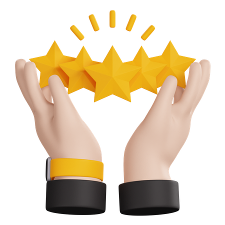 Rating Star Hand Gesture  3D Icon