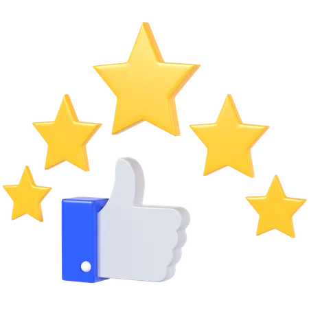 Rating Stars  3D Illustration