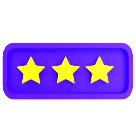 Rating Three Stars  3D Icon