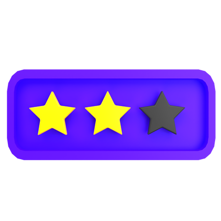 Rating Two Stars  3D Icon
