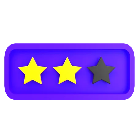 Rating Two Stars  3D Icon