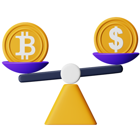 Taux de ratio Bitcoin  3D Icon