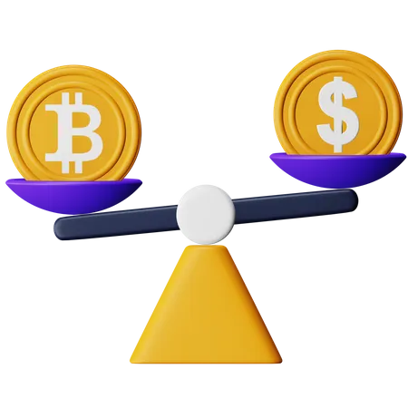 Taux de ratio Bitcoin  3D Icon