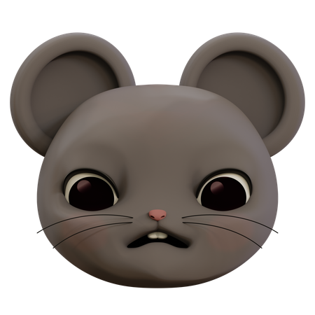 Ratón ansioso emoji  3D Icon