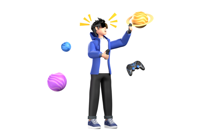 Räumliches Gaming-Erlebnis  3D Illustration