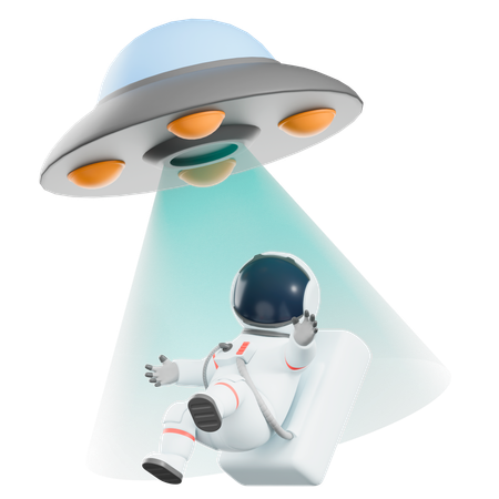 Raumschiff ufo invasion astronaut  3D Illustration