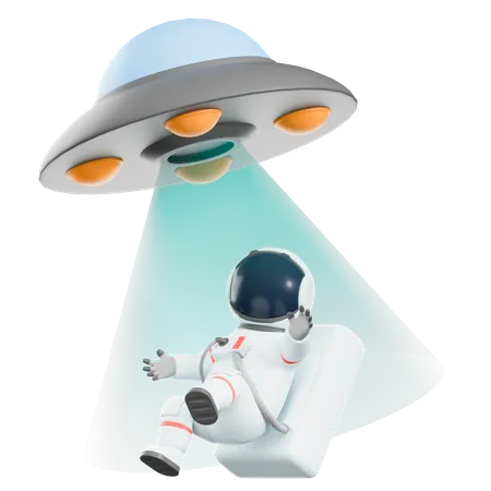 Raumschiff ufo invasion astronaut  3D Illustration