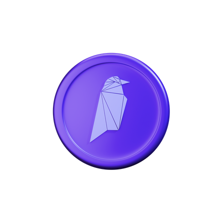 Ravencoin crypto coin Light  3D Icon