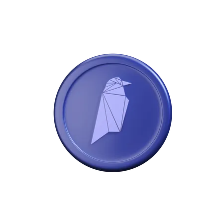 Ravencoin crypto coin Original  3D Icon