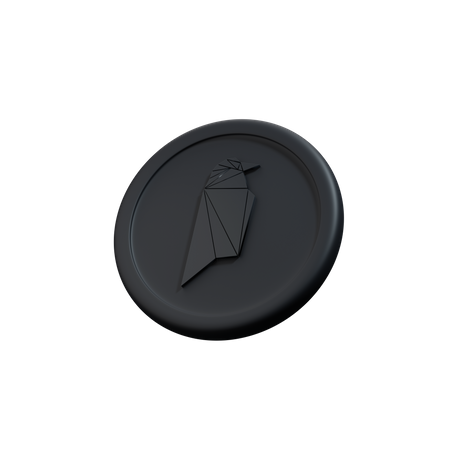 Ravencoin crypto coin side view clay  3D Icon