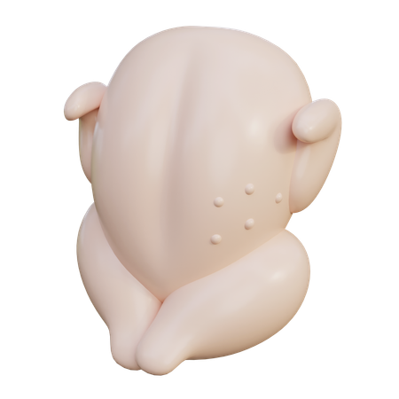 生の鶏肉  3D Icon