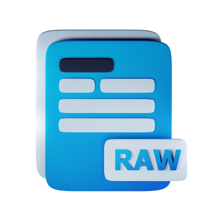 Raw file extension  3D Icon