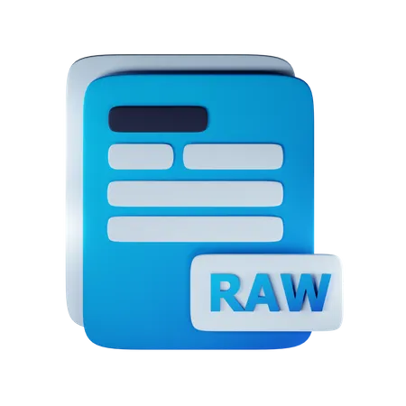 Raw file extension  3D Icon