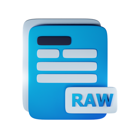 Raw file extension 3D Icon