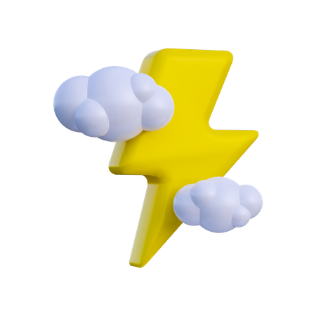 Rayo con nube  3D Illustration