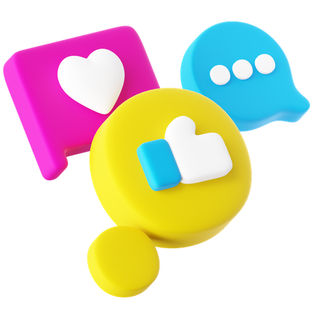 Medios de comunicación social  3D Icon