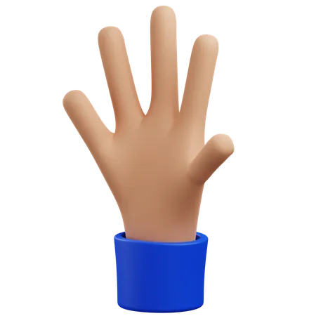 3 D Reach Up Hand Gesture With Isolated Background 3D Icon