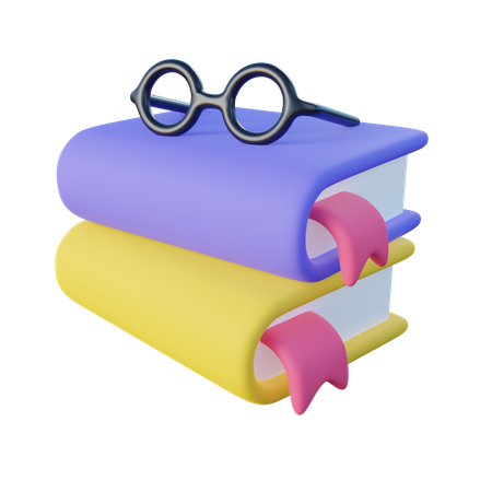 Reading Glasses on Top  3D Illustration