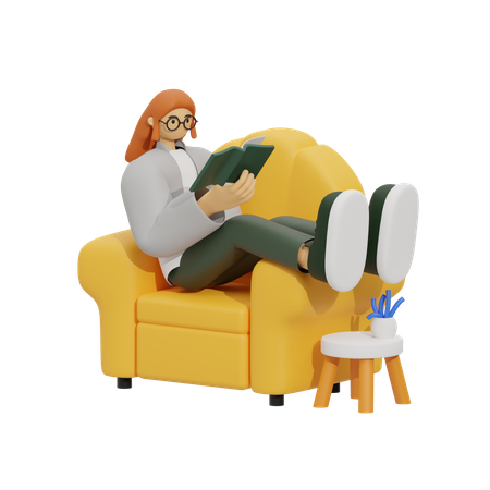 Reading Made Perfect  3D Illustration