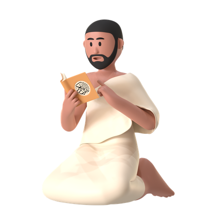 Reading Quran Male  3D Illustration