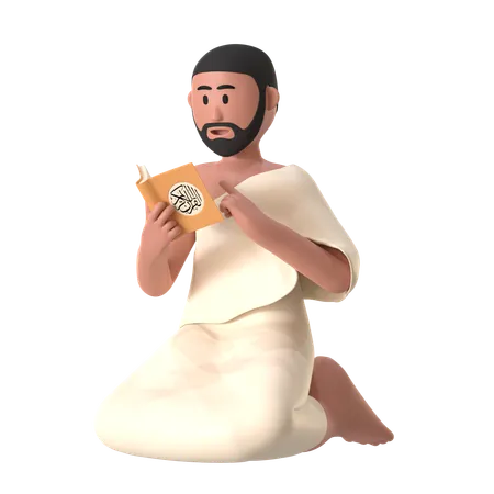 Reading Quran Male  3D Illustration