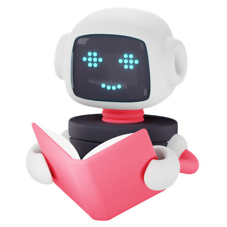 Reading Robot  3D Icon