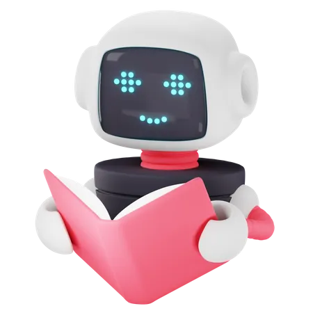 Reading Robot  3D Icon