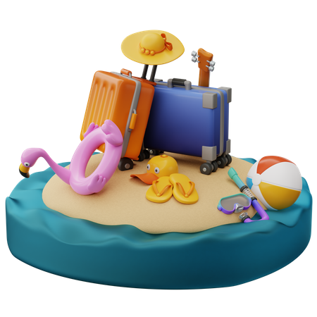 Ready For Vacation  3D Illustration