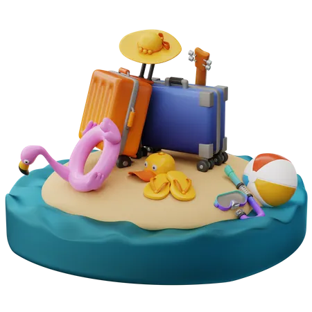 Ready For Vacation  3D Illustration