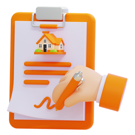 Real Estate Contract  3D Icon