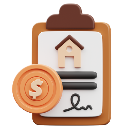Real Estate Contract with Payment  3D Icon