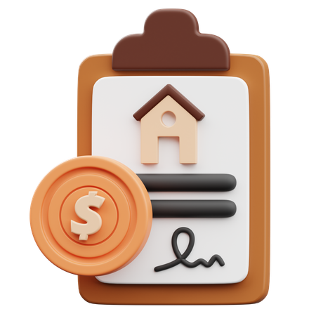 Real Estate Contract with Payment  3D Icon