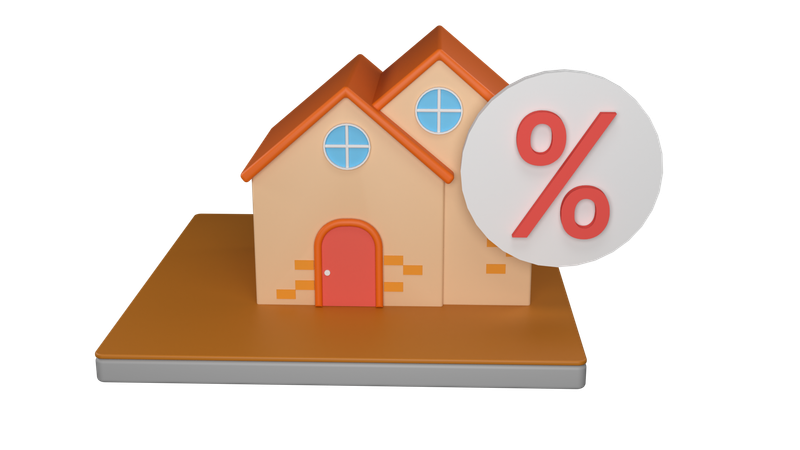 Real estate discount  3D Icon