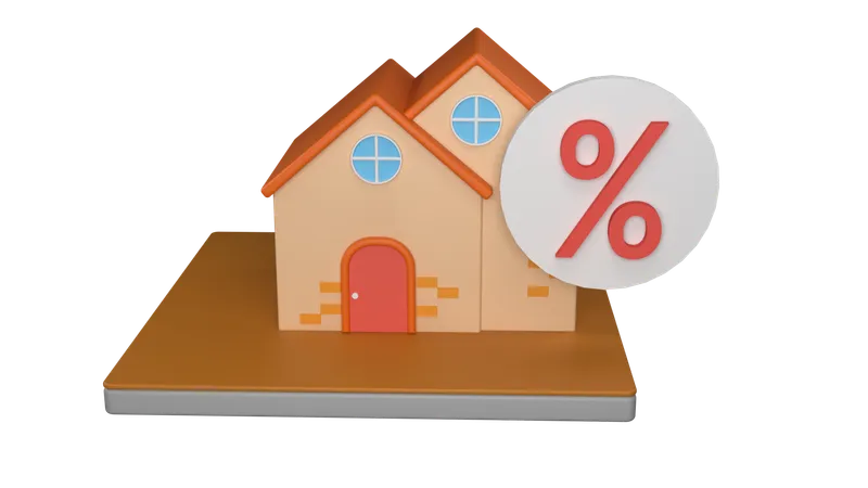 Real estate discount  3D Icon